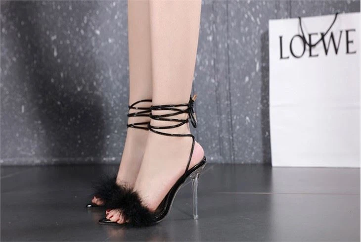 women lace up sandals